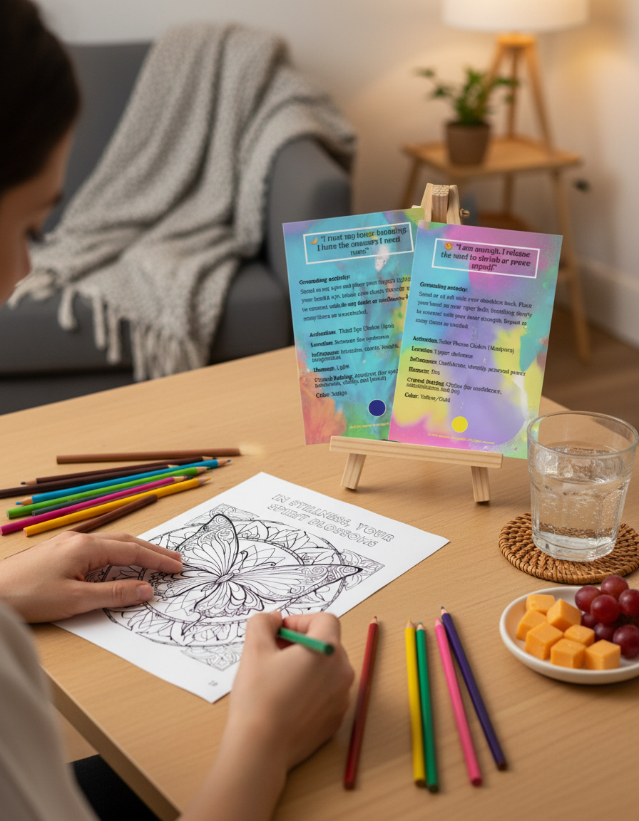 Awaken & Glow Bundle: Soul Art Coloring Book + Inner Glow Affirmation Deck