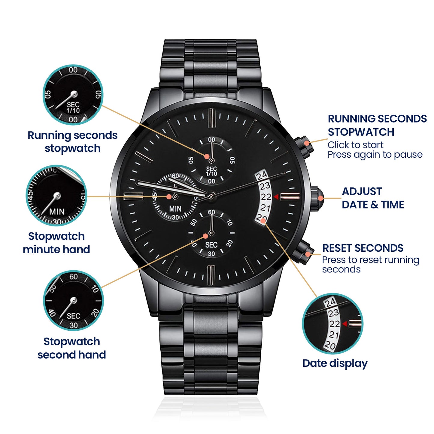 Graduation Gift for Him | Earned & Elevated Chronograph Watch