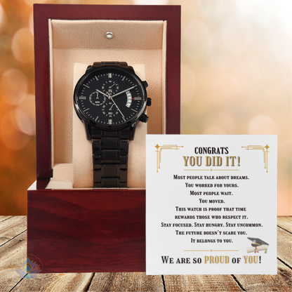 Graduation Gift for Him | Earned & Elevated Chronograph Watch