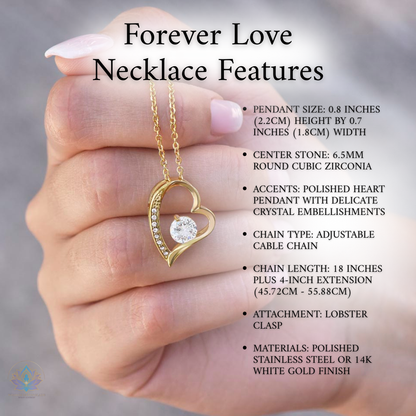 Timeless Devotion Gift Set: Forever Love Necklace & Eternal Rose Heart Box