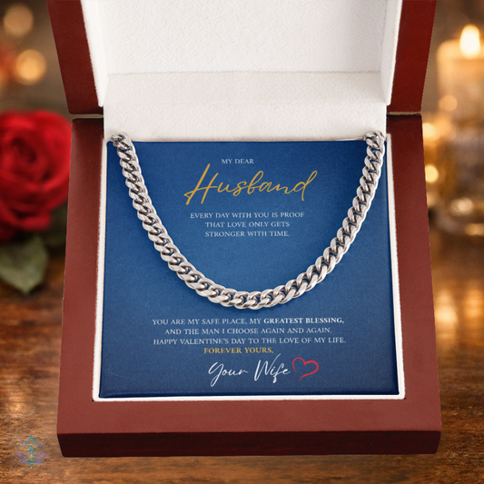 Forever Yours Cuban Link Necklace | Dear Husband Valentine Gift