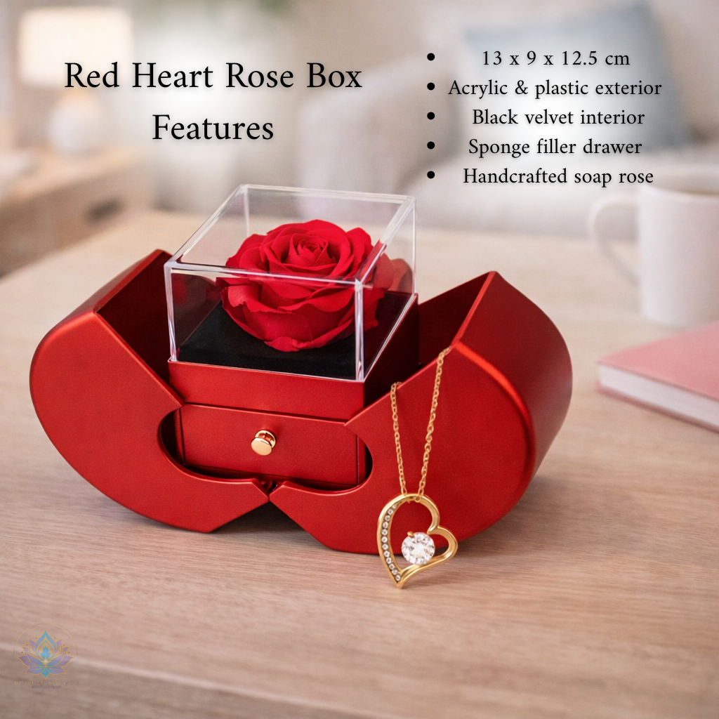 Timeless Devotion Gift Set: Forever Love Necklace & Eternal Rose Heart Box