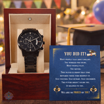 You Did It! | Black Chronograph Graduation Watch