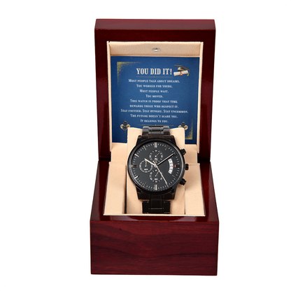 You Did It! | Black Chronograph Graduation Watch