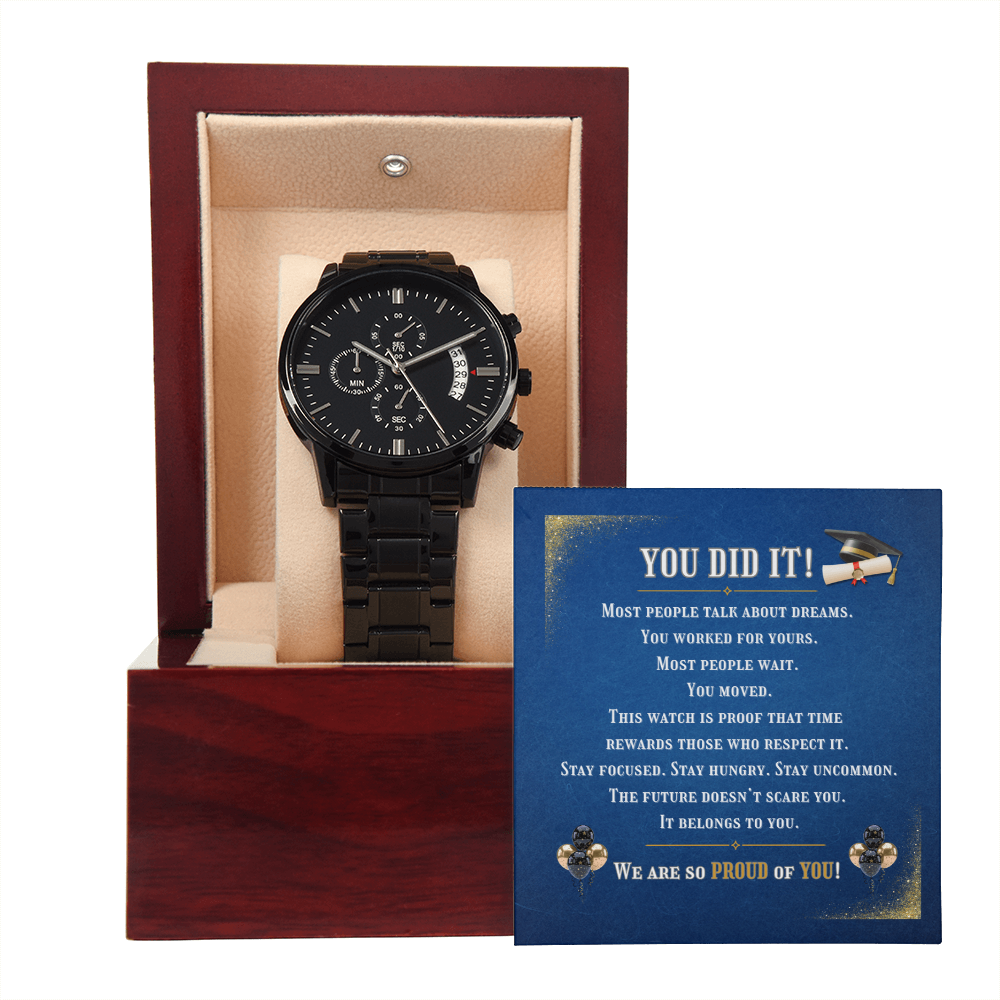 You Did It! | Black Chronograph Graduation Watch
