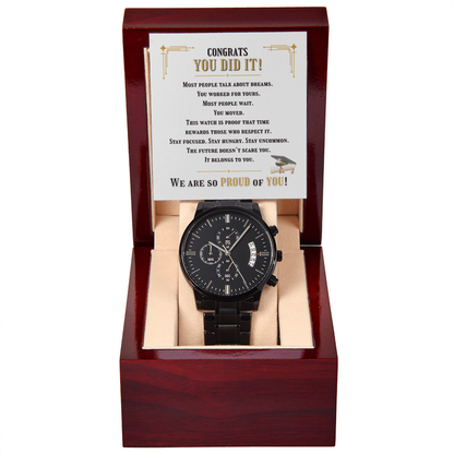 Graduation Gift for Him | Earned & Elevated Chronograph Watch